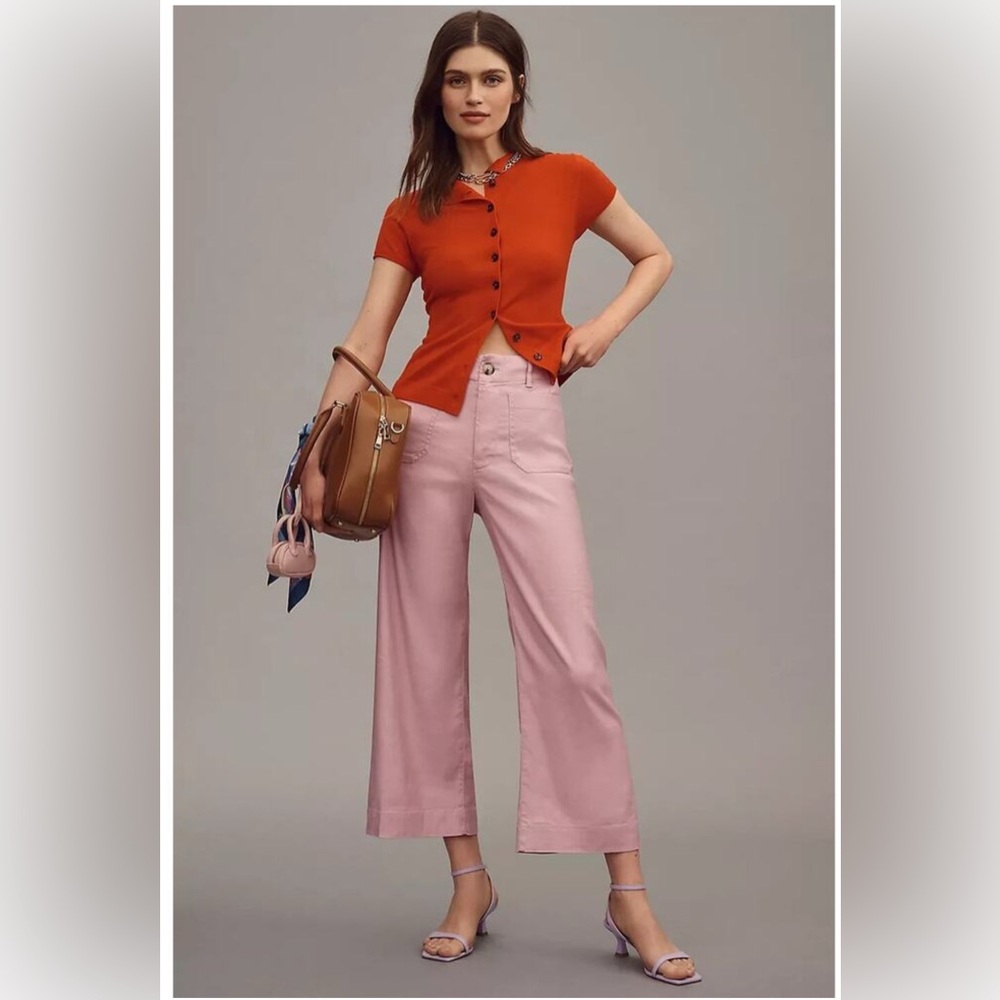 Anthropologie Maeve Colette Crop Linen Pant 31